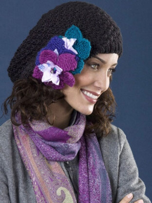 Mixed Media Slouchie Hat in Caron Simply Soft and Simply Soft Collection - Downloadable PDF