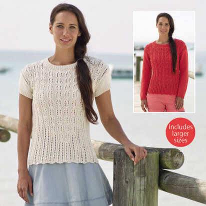 Long and Short Sleeved Sweaters in Sirdar Cotton Rich Aran - 7890 - Downloadable PDF
