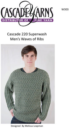 Cascade Yarns W303 Men's Waves of Ribs (Free)