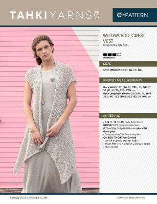 Tahki Yarns Wildwood Crest Vest PDF