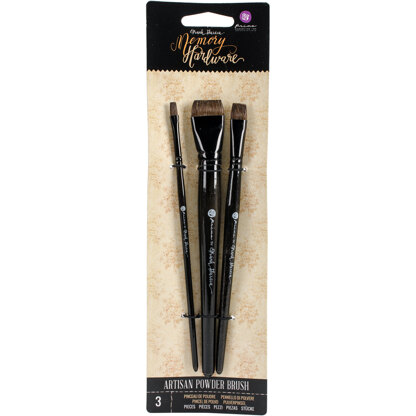 Prima Marketing Memory Hardware Artisan Powder Brushes - 3/Pkg; Sizes 1, 2 & 3