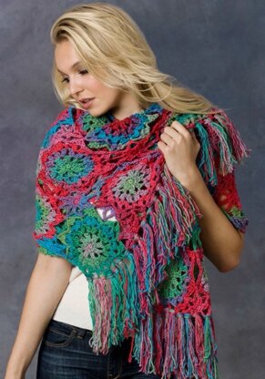 Crochet Lorelei Shawl in Red Heart Boutique Unforgettable - LW2871