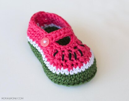 Watermelon Baby Booties