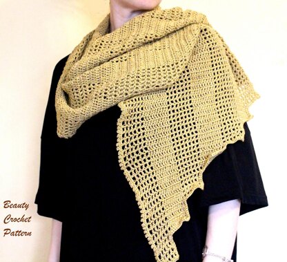 Asymmetrical Shawl "Golden Dragon"