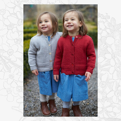 Rosy Posy Cardigan - Knitting Pattern for Girls in Willow & Lark Poetry