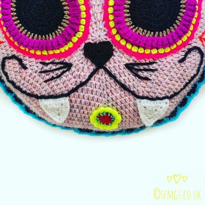 Frida Cat-Lo Sugar Skull Cat Cushion