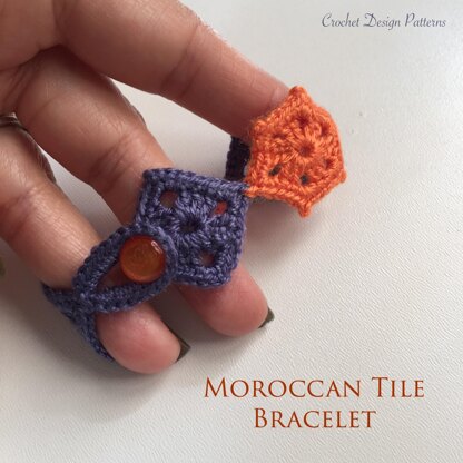 Crochet Moroccan Tile Bracelet -pdf pattern-