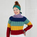 "Prismatic Polo Neck Jumper" - Free Jumper Knitting Pattern For Women in Paintbox Yarns Wool Mix Aran
