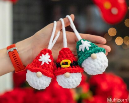 Plush gnome ornaments