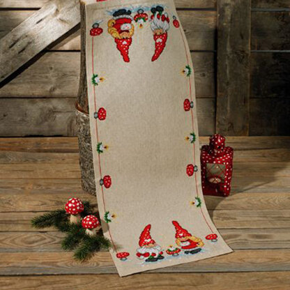 Permin Elves Christmas Tablerunner Cross Stitch Kit (33 x 88cm)