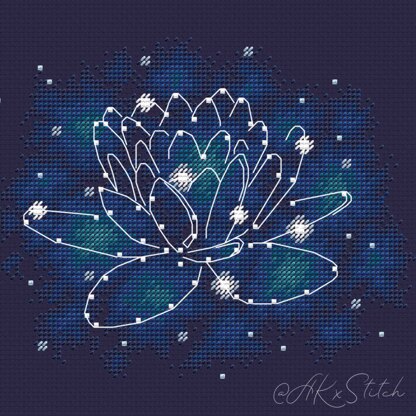 Lotus Constellation Cross Stitch PDF Pattern