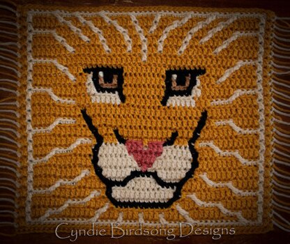 Wild Heart Mosaic Crochet square - Leo the Lion