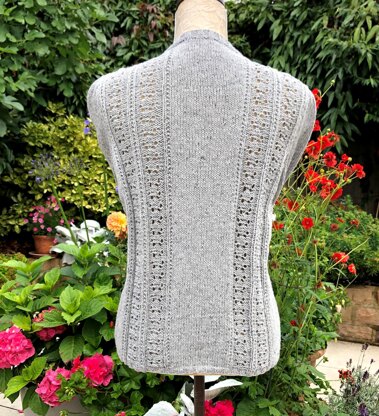 Cardigan with Neat Eyelet Panels