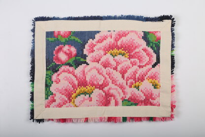 Craft Buddy Pink Peony Rug Latch Hook Kit