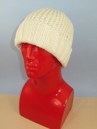 Chunky 2x2 Rib Cuff Fishermans Rib Beanie Hat