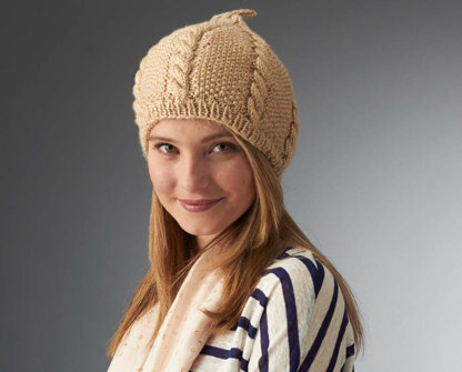 Cabled Beret in Caron Simply Soft - Downloadable PDF