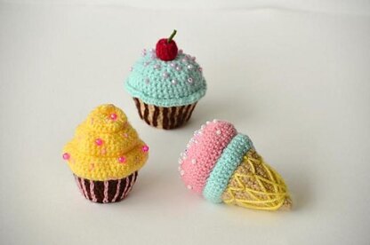Cherry Cupcake Crochet Pattern, Cupcake Amigurumi Pattern, Food Crochet Pattern, Food Amigurumi