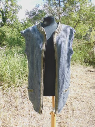 BERGI RUSTIC CARDIGAN VEST in cotton for men