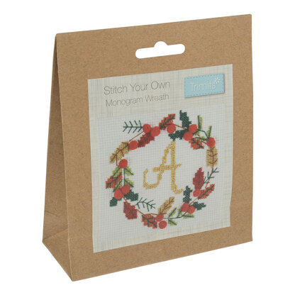 Trimits Counted Cross Stitch Kit: Wreath Cross Stitch Kit - 13 x 13cm