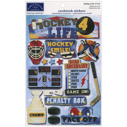 Karen Foster Cardstock Stickers - Hockey For Life