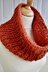 Knitted Orange Ribbed Cowl One Skein Pattern