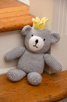 Birthday Bear for a Prince in Red Heart Soft and Soft Baby Steps - LW4389EN - Downloadable PDF