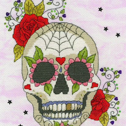 Bothy Threads Sugar Skull Cross Stitch Kit - 20cm x 24cm