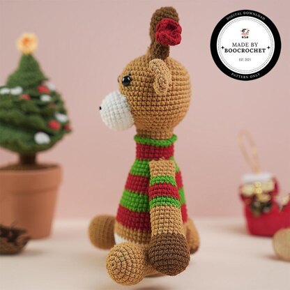 Giraffe Wearing Christmas Shirt Plush Toy