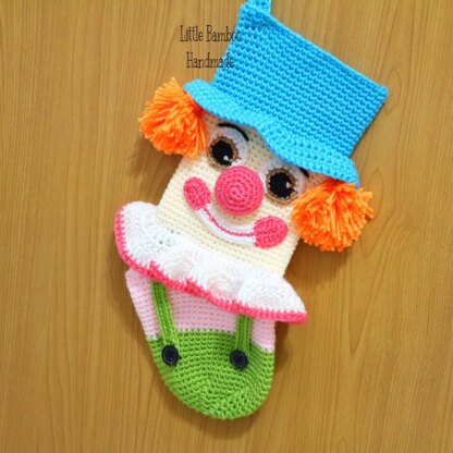 Happy Clown Christmas Stocking