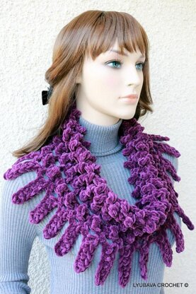 Easy Crochet Scarf Cowl Chunky Fringe