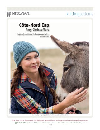 Côte-Nord Cap in Swans Island Natural Colors Collection Worsted - Downloadable PDF