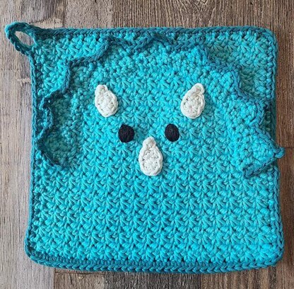 Triceratops Hooded Towel and Matching Washcloth