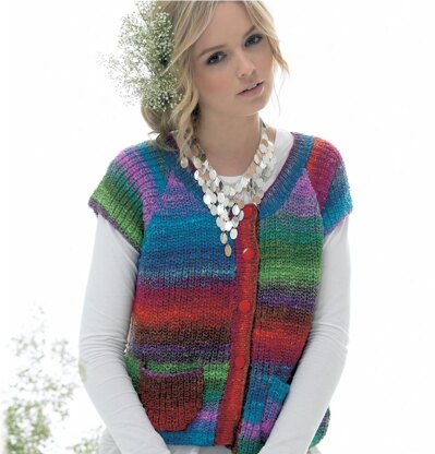 Short Sleeved Cardigan in Noro Silk Garden Sock Yarn - PDF