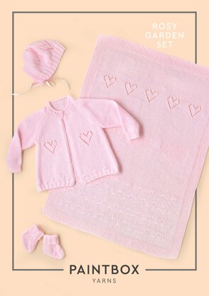 "Rosy Garden Set" - Accessory Knitting Pattern in Paintbox Yarns Baby DK