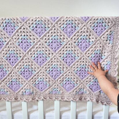 Mitered Granny Square Baby Blanket