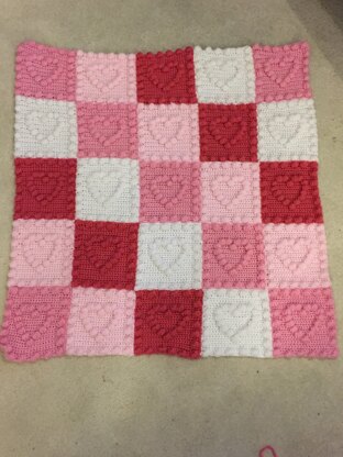 Heart Motifs Baby Blanket