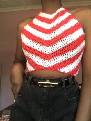 Crochet high neck halter top