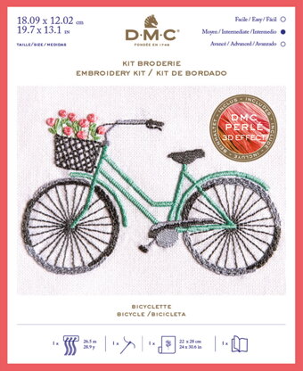 DMC Bicycle Kit - Small Embroidery Kit - 18cm x 12cm 