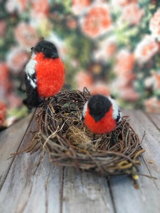 Bullfinch, Tit, Sparrow, Coalmouse bird, Amigurumi bird