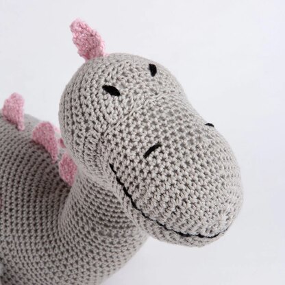 Savvi The Dinosaur Amigurumi in Wool Couture Cotton Candy - Downloadable PDF