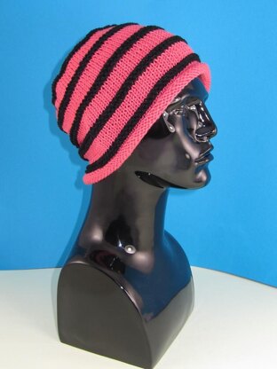 Stripe Roll Brim Beanie