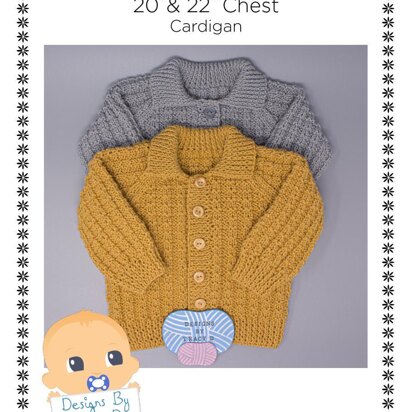 George Baby Cardigan Knitting Pattern size 20" & 22" chest