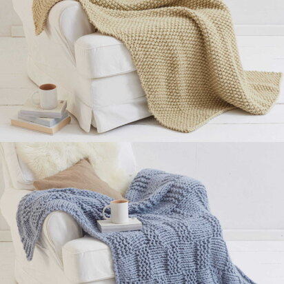 Blankets & Bed Runners Knitted in King Cole Rosarium - 5758 - Downloadable PDF