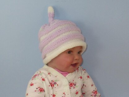 Baby Beehive Topknot Roll Brim Beanie Hat