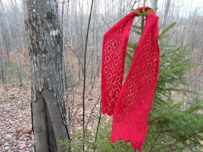 Cranberry Sauce Lace Scarf