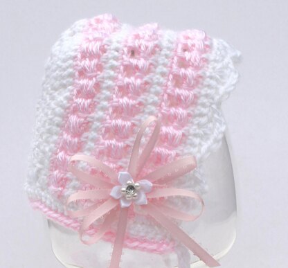 Pearls & Lace Bonnet & Booties PDF 14-137