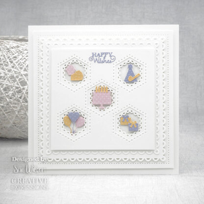 Creative Expressions Sue Wilson Squares Collection Hexagon Aperture Craft Die