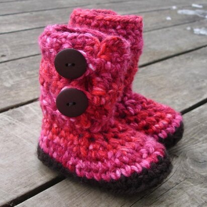 Bulky Button Loop Booties - Toddler Sizes