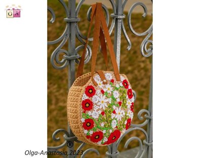 Bright summer bag with poppies