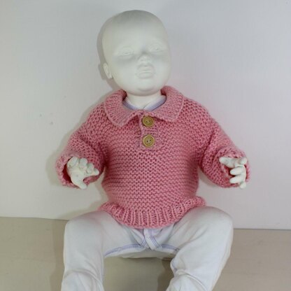 Baby Chunky Garter Stitch Collar Sweater